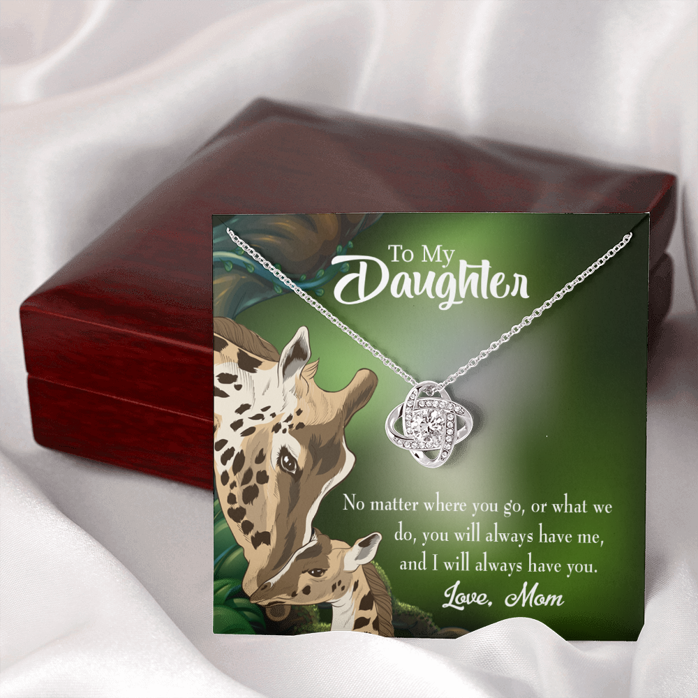 To My Daughter Mom Will Always Have You Infinity Knot Necklace Message Card-Express Your Love Gifts