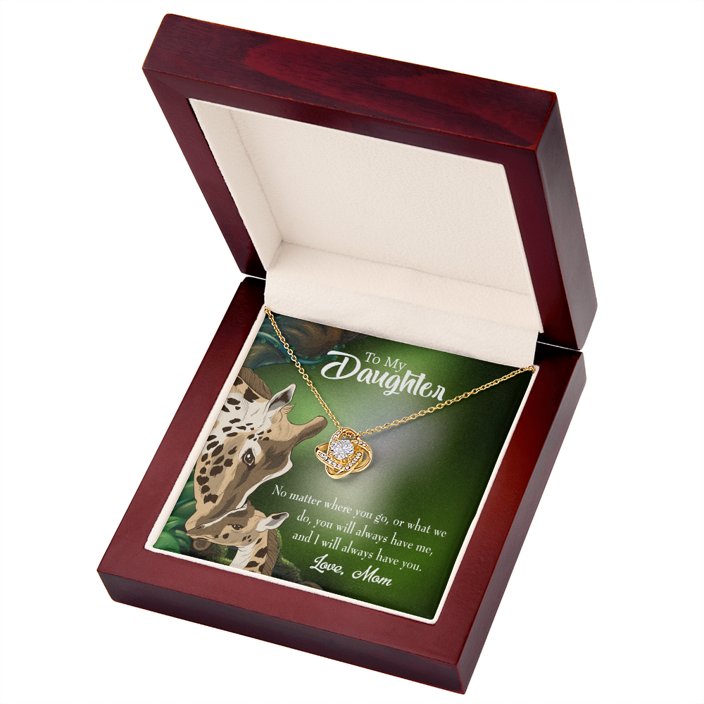 To My Daughter Mom Will Always Have You Infinity Knot Necklace Message Card-Express Your Love Gifts