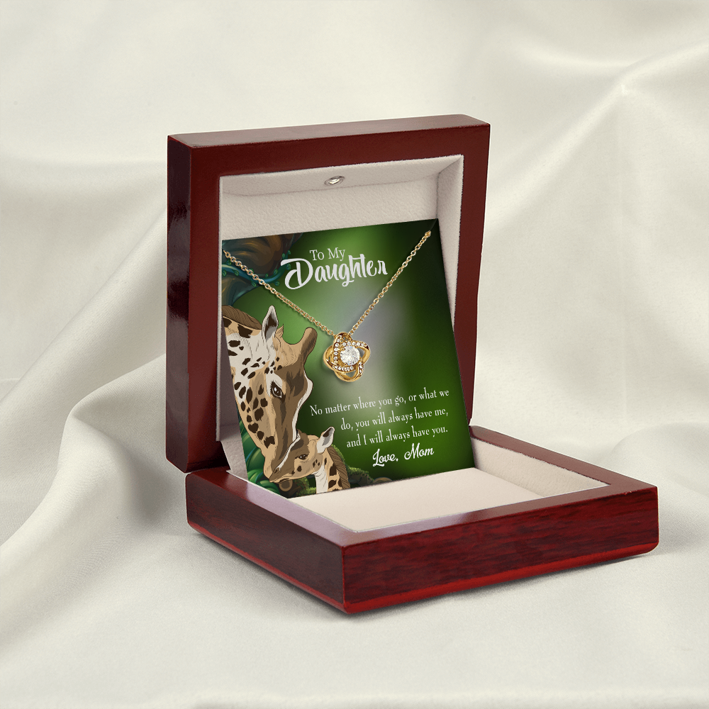 To My Daughter Mom Will Always Have You Infinity Knot Necklace Message Card-Express Your Love Gifts