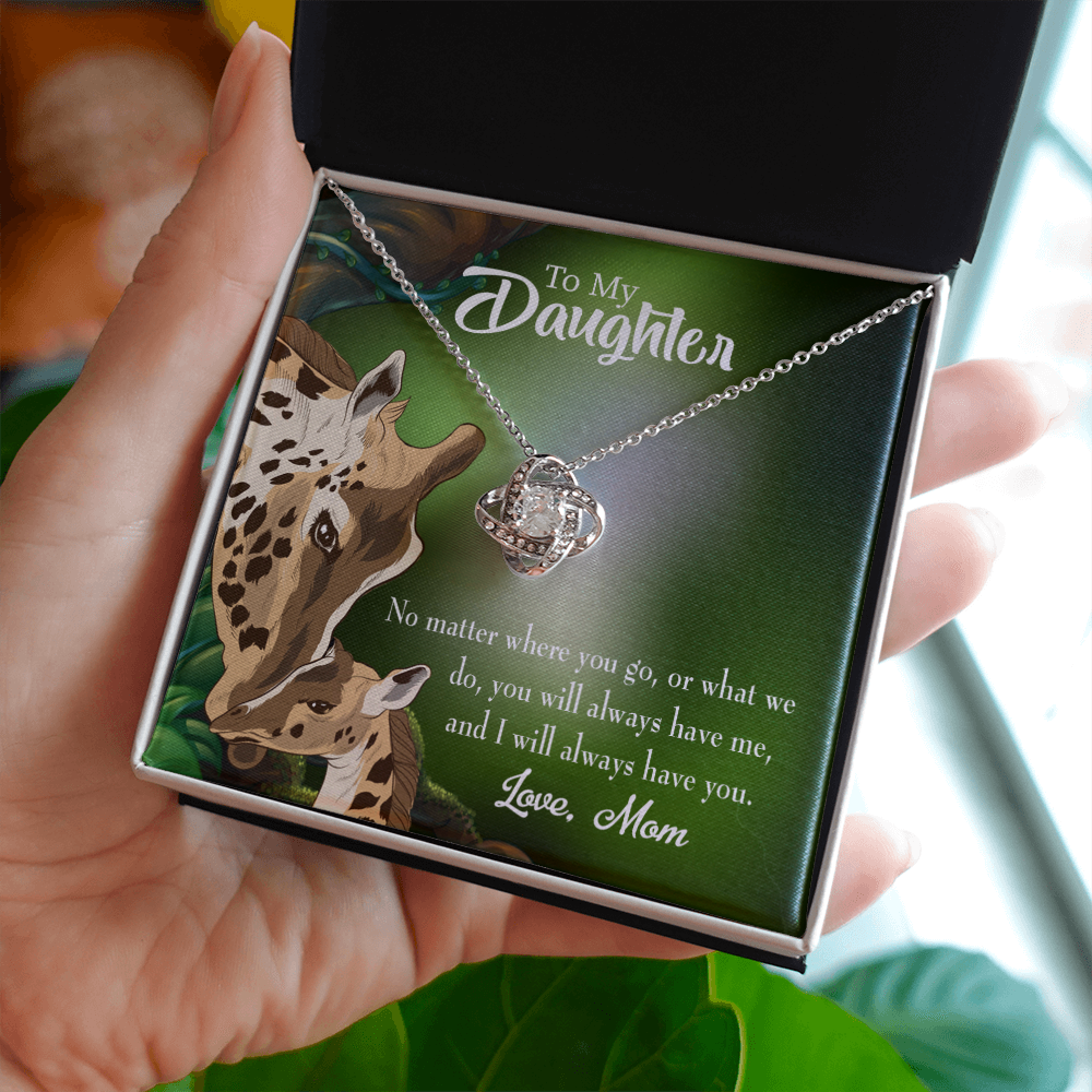 To My Daughter Mom Will Always Have You Infinity Knot Necklace Message Card-Express Your Love Gifts
