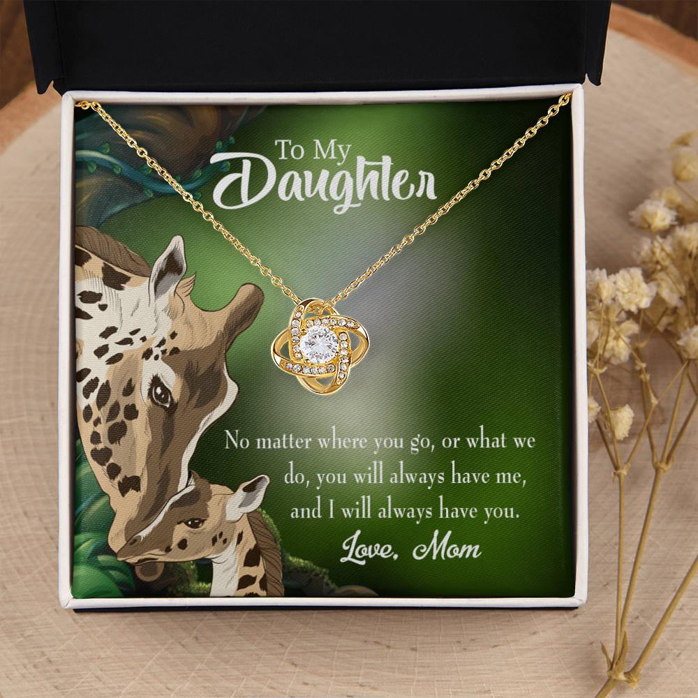 To My Daughter Mom Will Always Have You Infinity Knot Necklace Message Card-Express Your Love Gifts