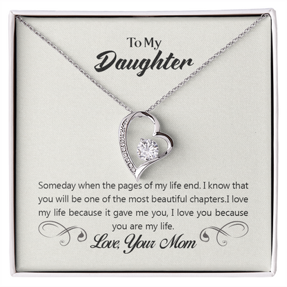 To My Daughter Most Beautiful Chapter Forever Necklace w Message Card-Express Your Love Gifts
