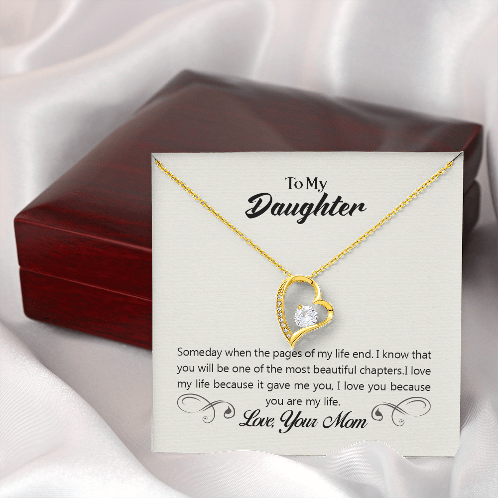 To My Daughter Most Beautiful Chapter Forever Necklace w Message Card-Express Your Love Gifts