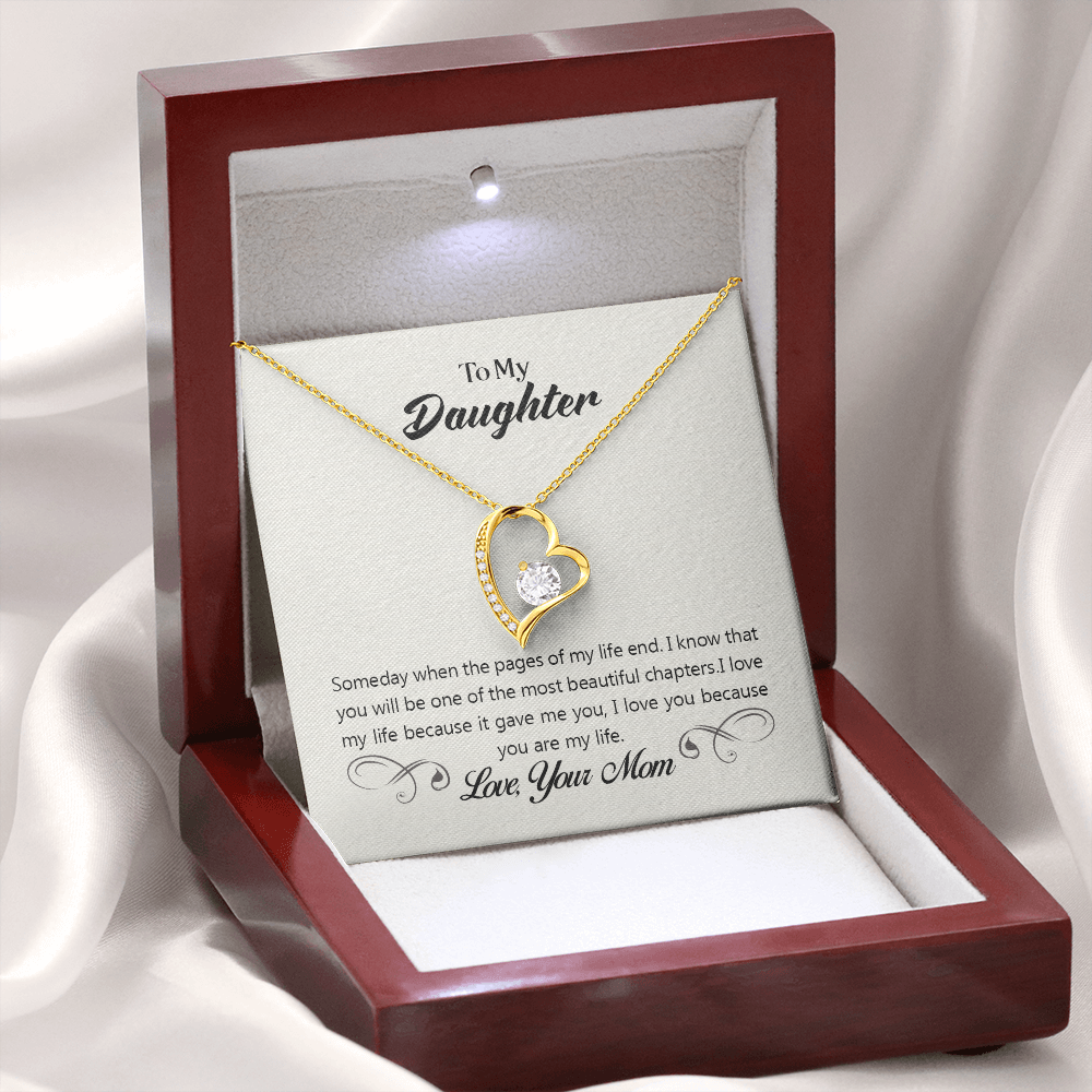To My Daughter Most Beautiful Chapter Forever Necklace w Message Card-Express Your Love Gifts