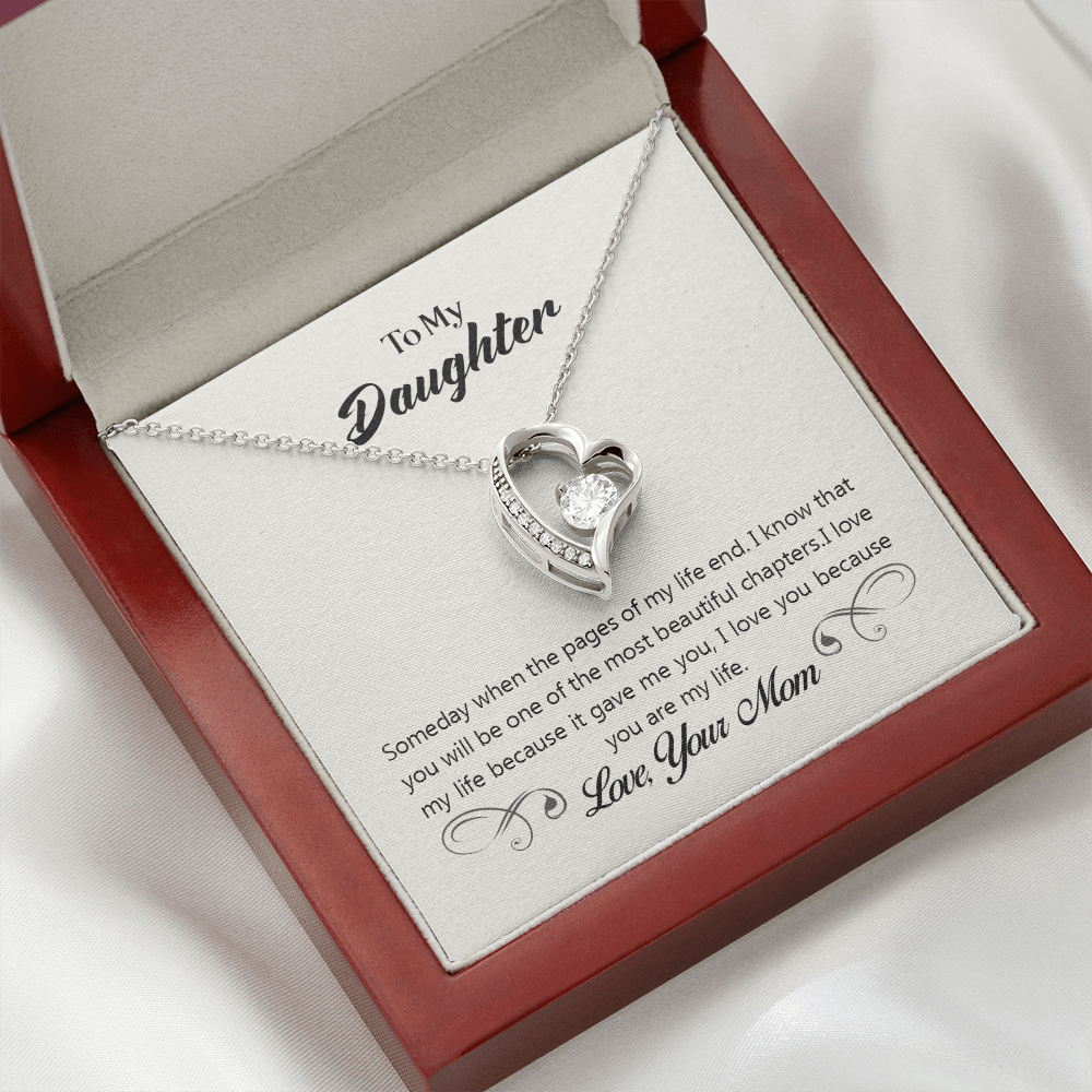 To My Daughter Most Beautiful Chapter Forever Necklace w Message Card-Express Your Love Gifts