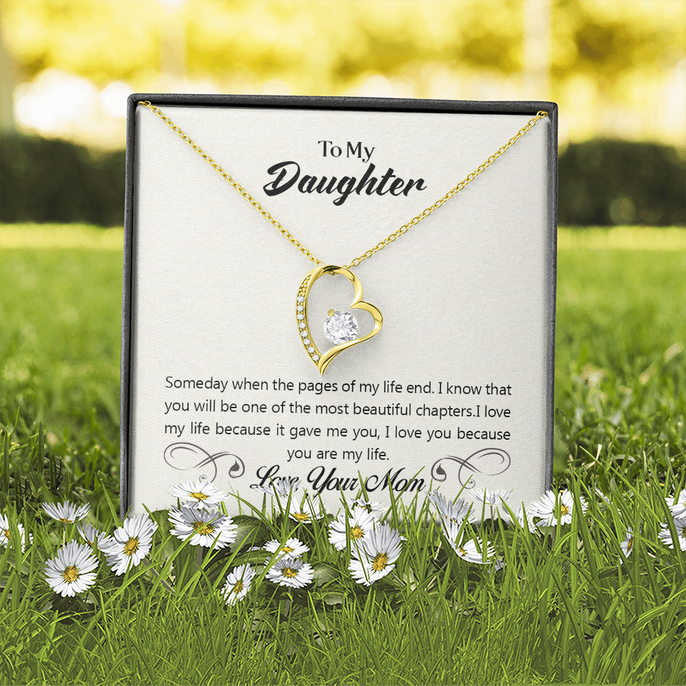 To My Daughter Most Beautiful Chapter Forever Necklace w Message Card-Express Your Love Gifts