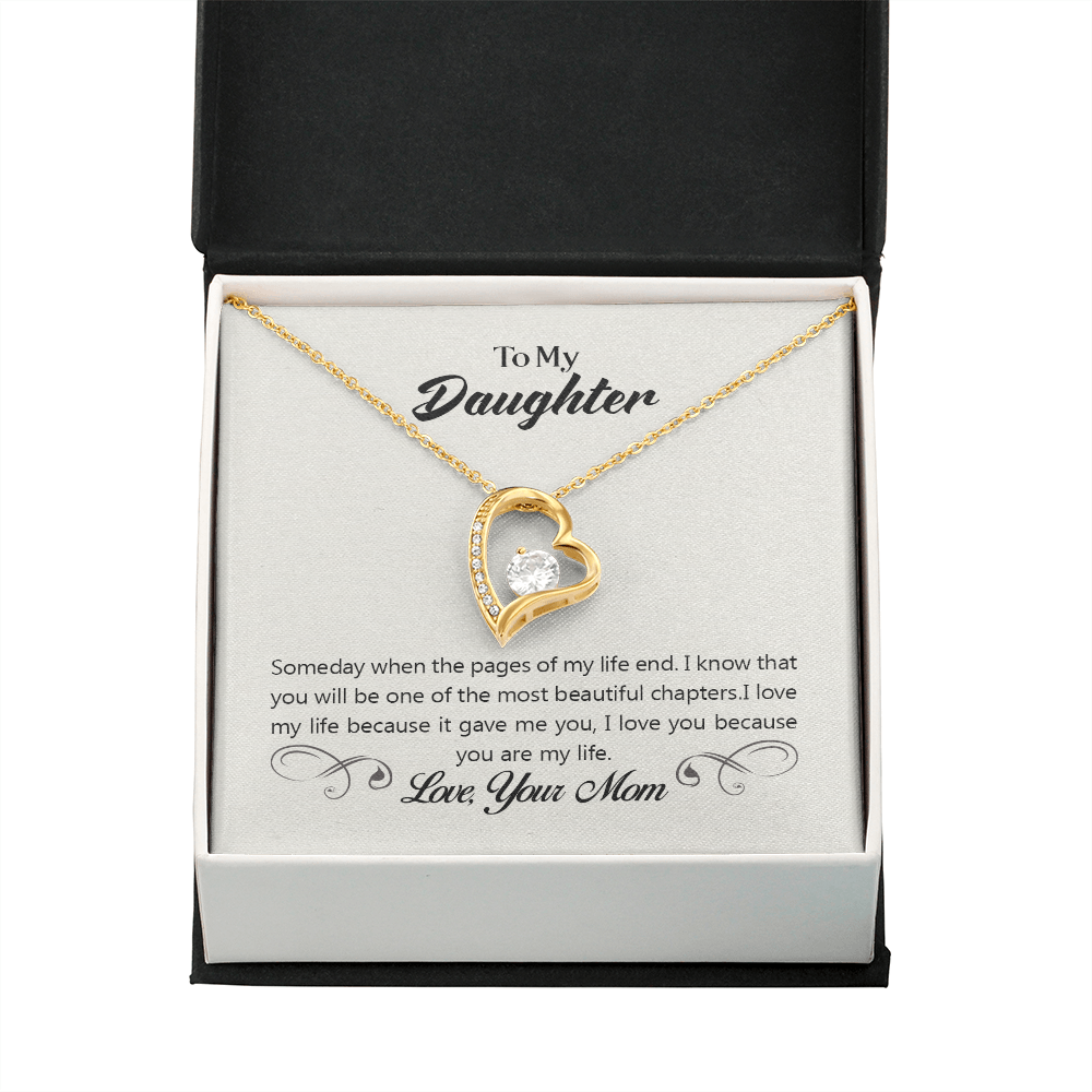 To My Daughter Most Beautiful Chapter Forever Necklace w Message Card-Express Your Love Gifts