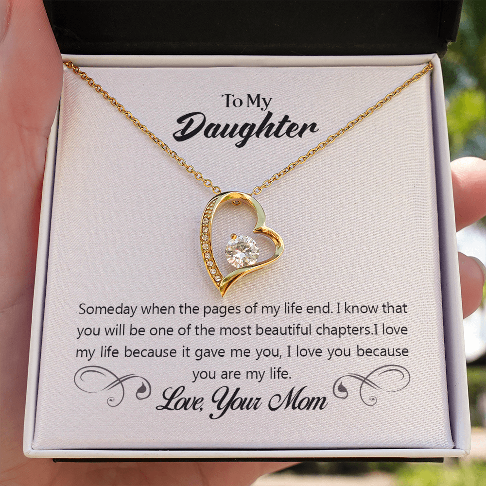 To My Daughter Most Beautiful Chapter Forever Necklace w Message Card-Express Your Love Gifts