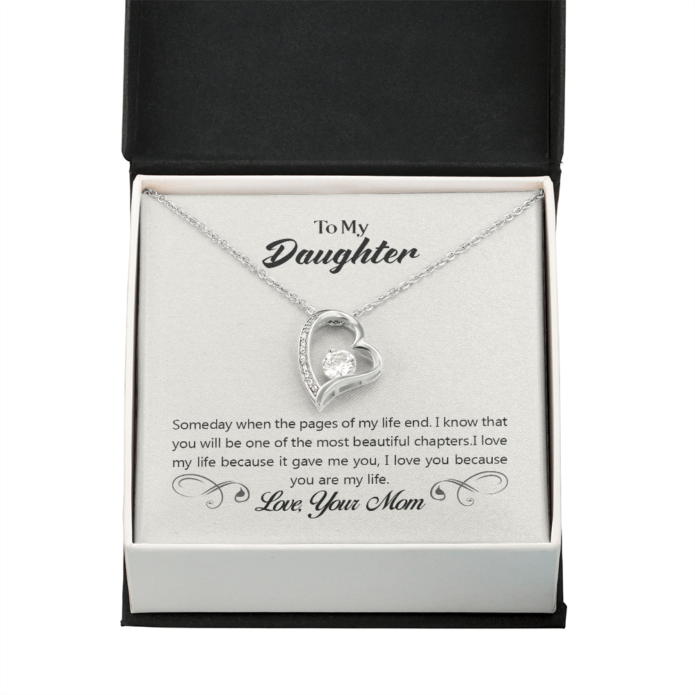 To My Daughter Most Beautiful Chapter Forever Necklace w Message Card-Express Your Love Gifts