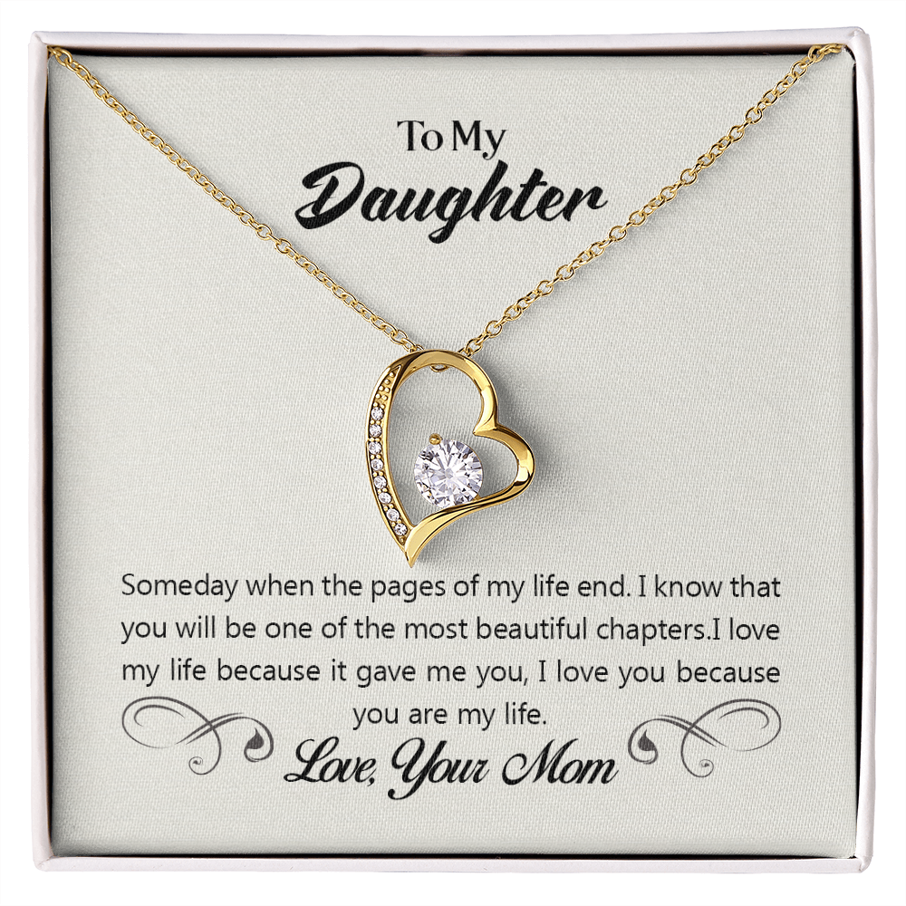 To My Daughter Most Beautiful Chapter Forever Necklace w Message Card-Express Your Love Gifts