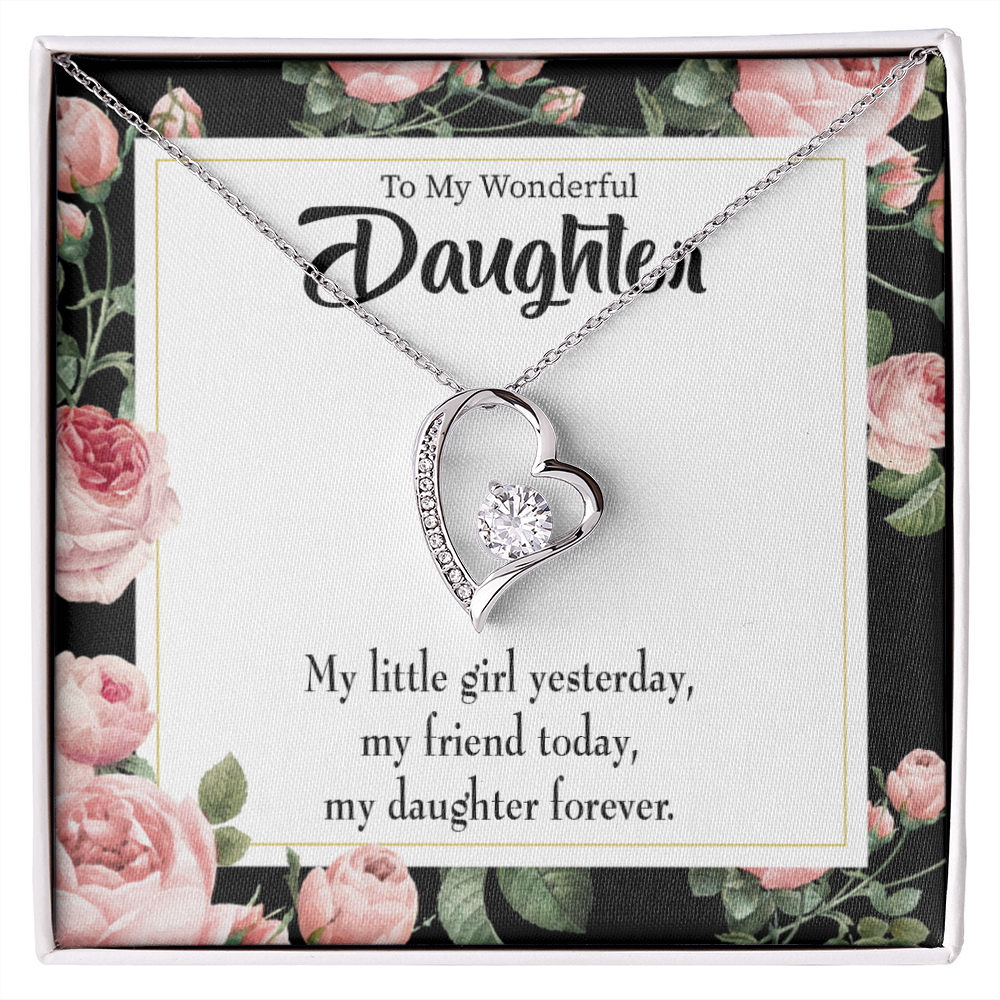 To My Daughter My Girl Friend and Daughter Forever Necklace w Message Card-Express Your Love Gifts