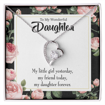 To My Daughter My Girl Friend and Daughter Forever Necklace w Message Card-Express Your Love Gifts