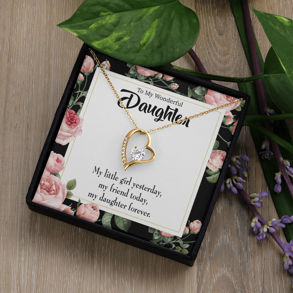 To My Daughter My Girl Friend and Daughter Forever Necklace w Message Card-Express Your Love Gifts