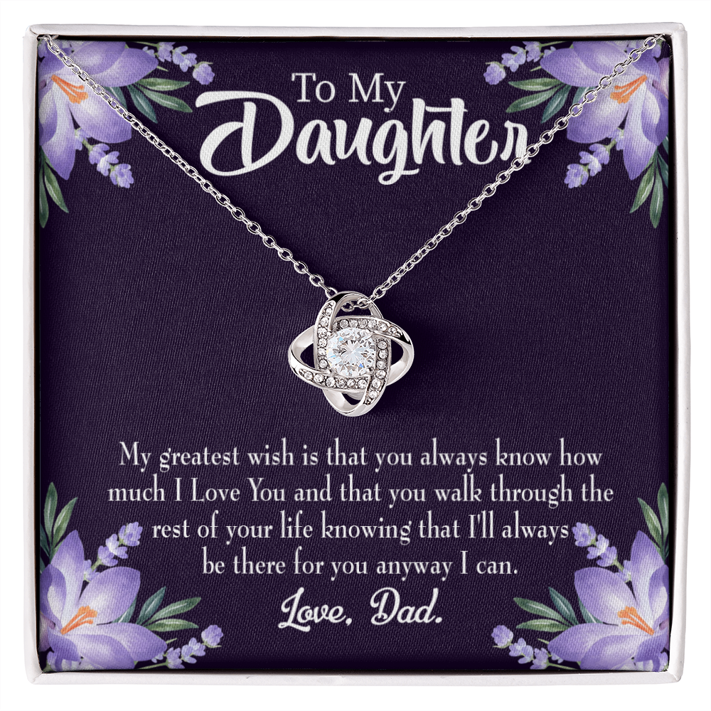 To My Daughter My Greatest Wish From Dad Infinity Knot Necklace Message Card-Express Your Love Gifts