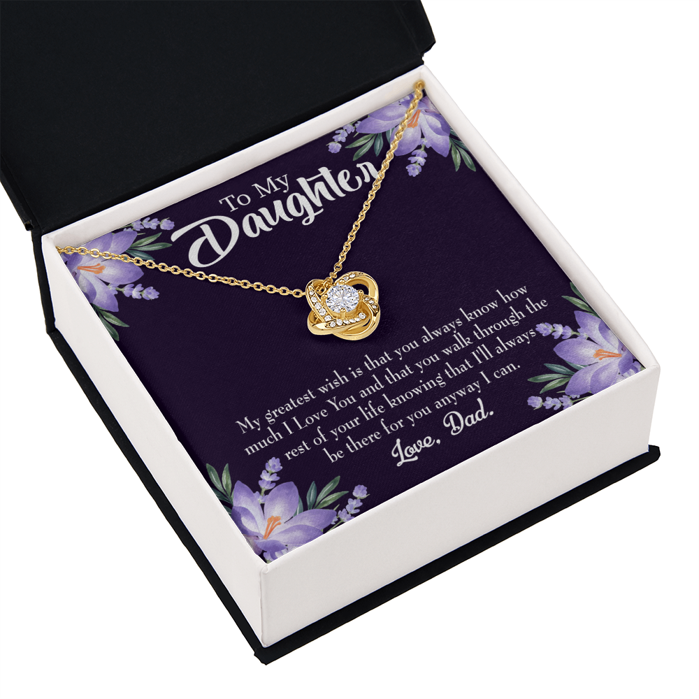To My Daughter My Greatest Wish From Dad Infinity Knot Necklace Message Card-Express Your Love Gifts
