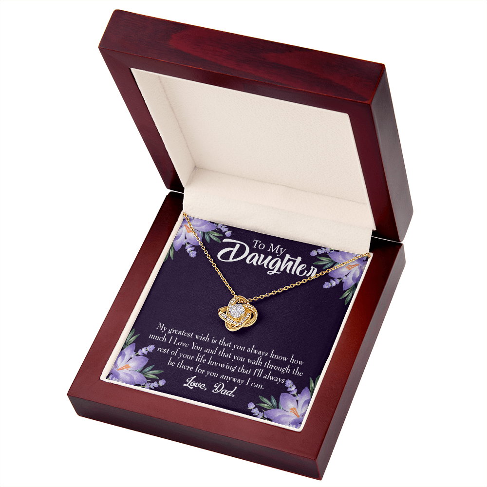 To My Daughter My Greatest Wish From Dad Infinity Knot Necklace Message Card-Express Your Love Gifts