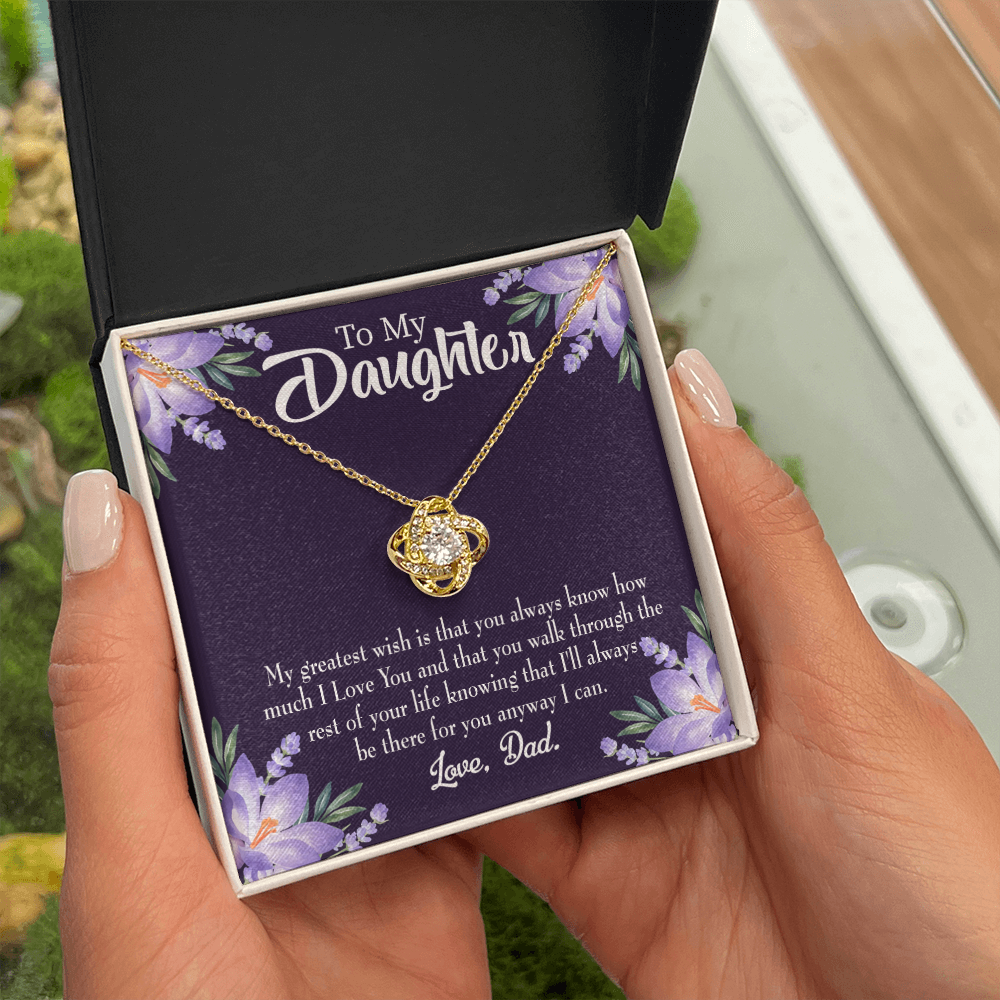 To My Daughter My Greatest Wish From Dad Infinity Knot Necklace Message Card-Express Your Love Gifts