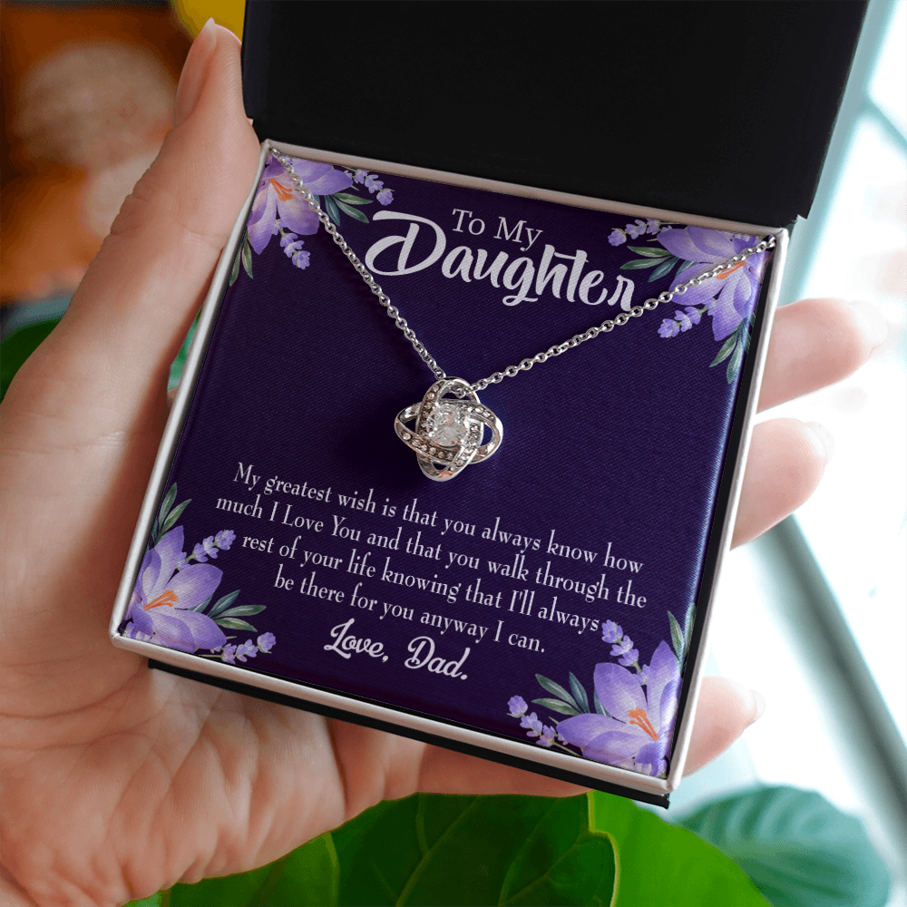 To My Daughter My Greatest Wish From Dad Infinity Knot Necklace Message Card-Express Your Love Gifts