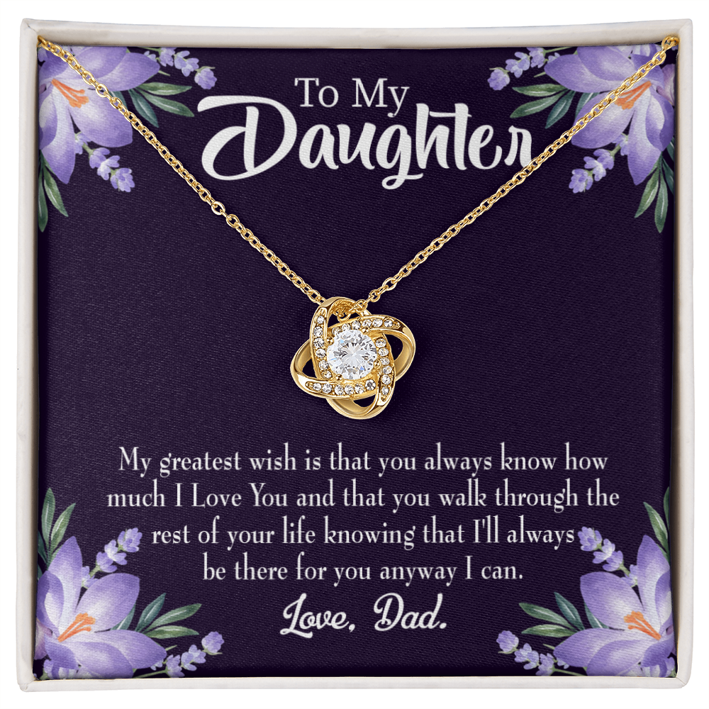 To My Daughter My Greatest Wish From Dad Infinity Knot Necklace Message Card-Express Your Love Gifts