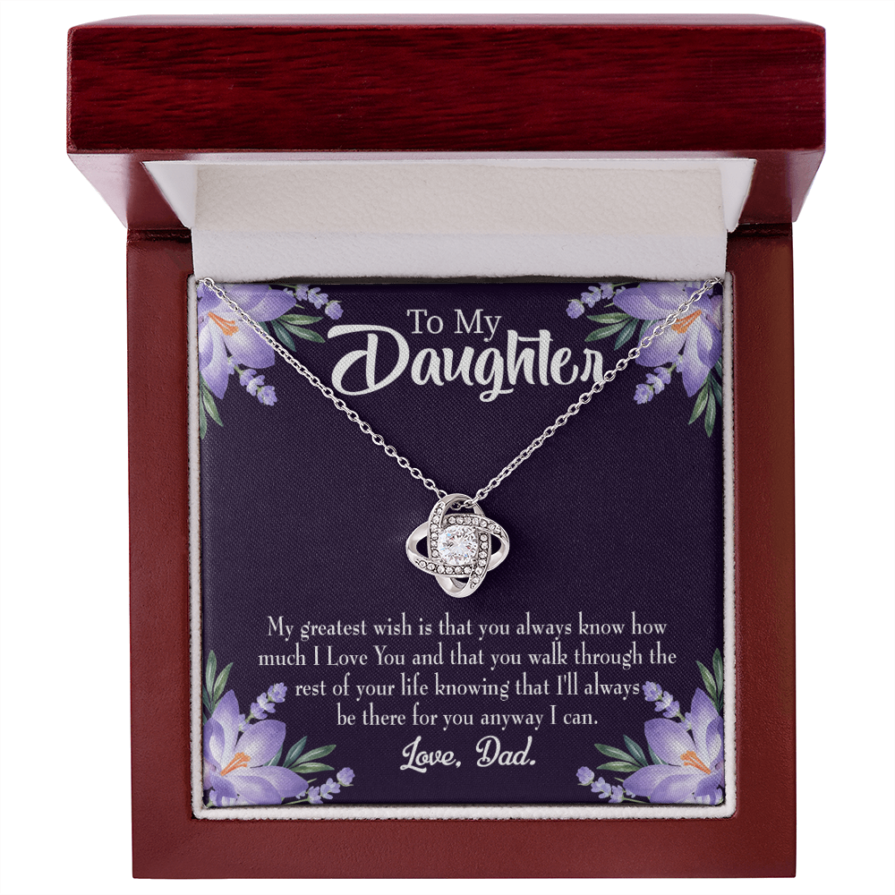 To My Daughter My Greatest Wish From Dad Infinity Knot Necklace Message Card-Express Your Love Gifts