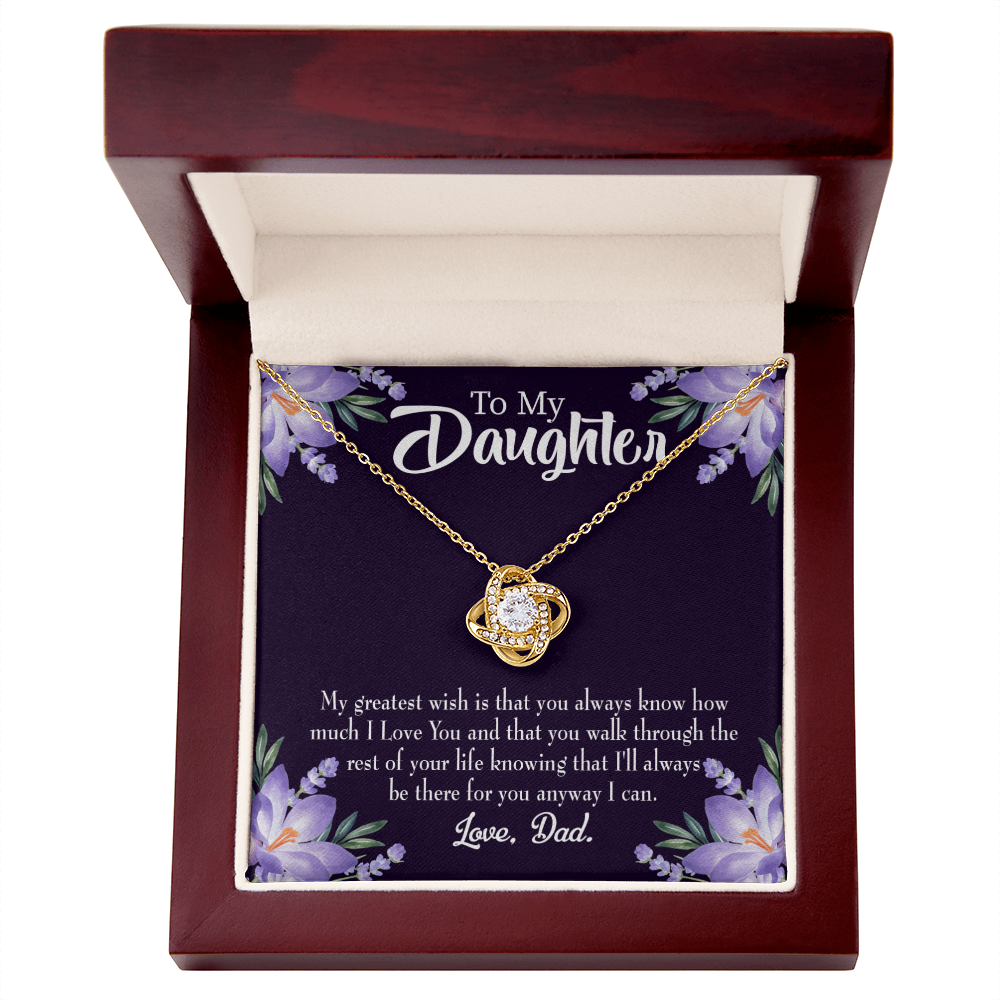 To My Daughter My Greatest Wish From Dad Infinity Knot Necklace Message Card-Express Your Love Gifts