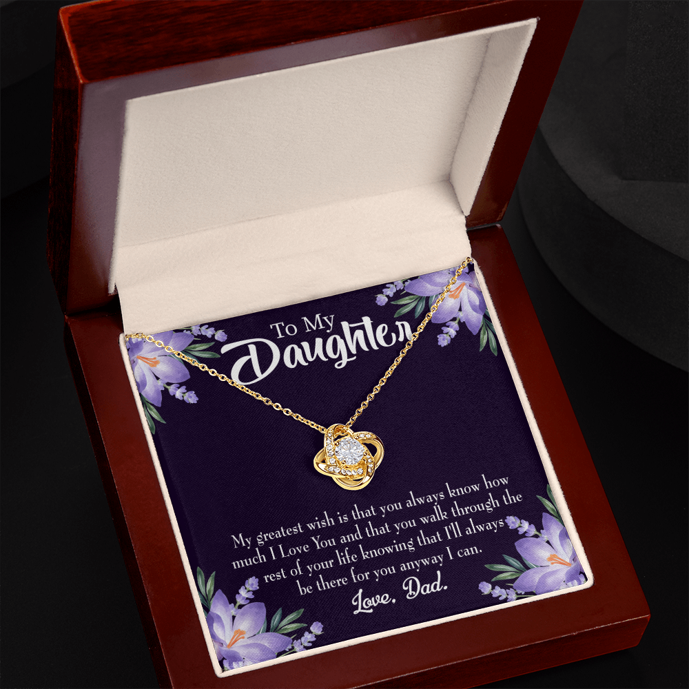 To My Daughter My Greatest Wish From Dad Infinity Knot Necklace Message Card-Express Your Love Gifts