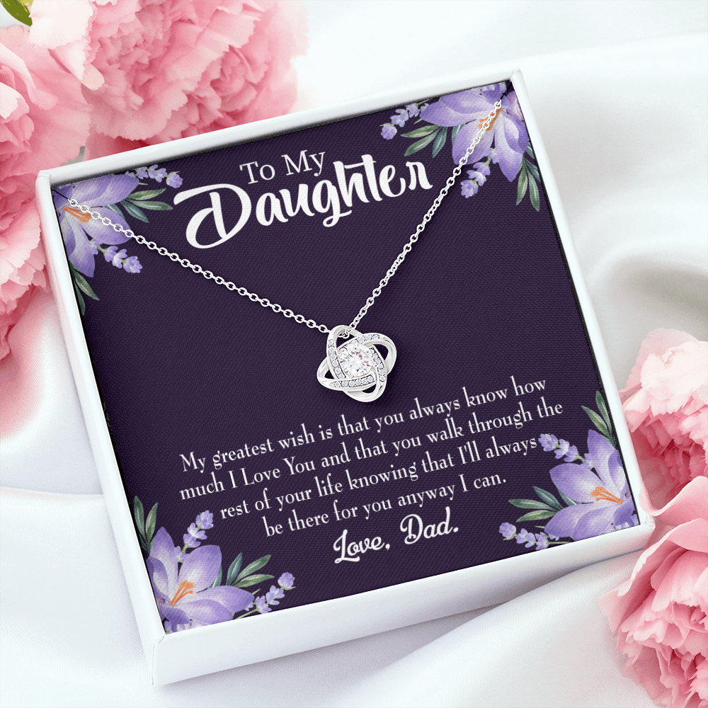To My Daughter My Greatest Wish From Dad Infinity Knot Necklace Message Card-Express Your Love Gifts