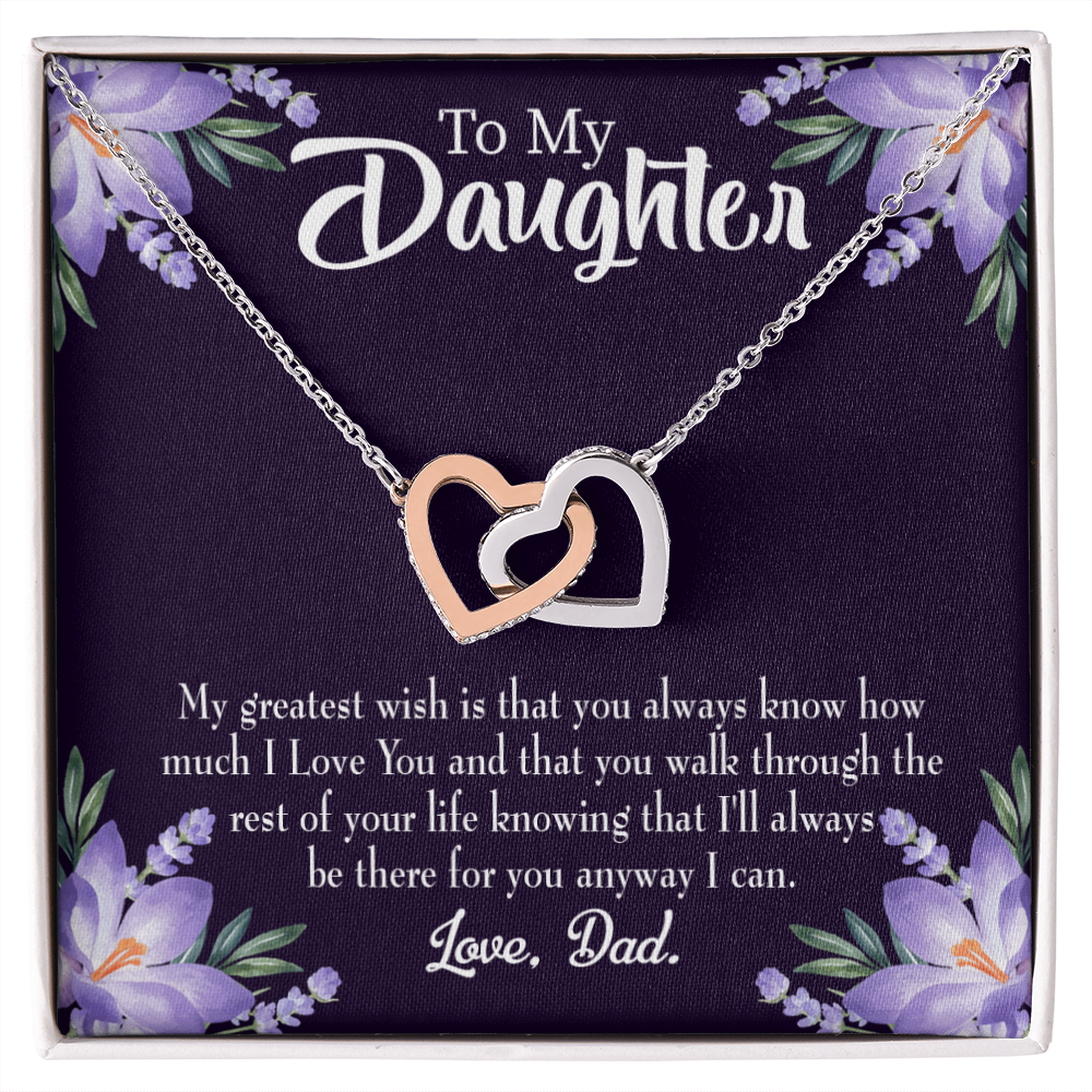 To My Daughter My Greatest Wish From Dad Inseparable Necklace-Express Your Love Gifts