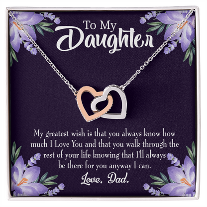 To My Daughter My Greatest Wish From Dad Inseparable Necklace-Express Your Love Gifts