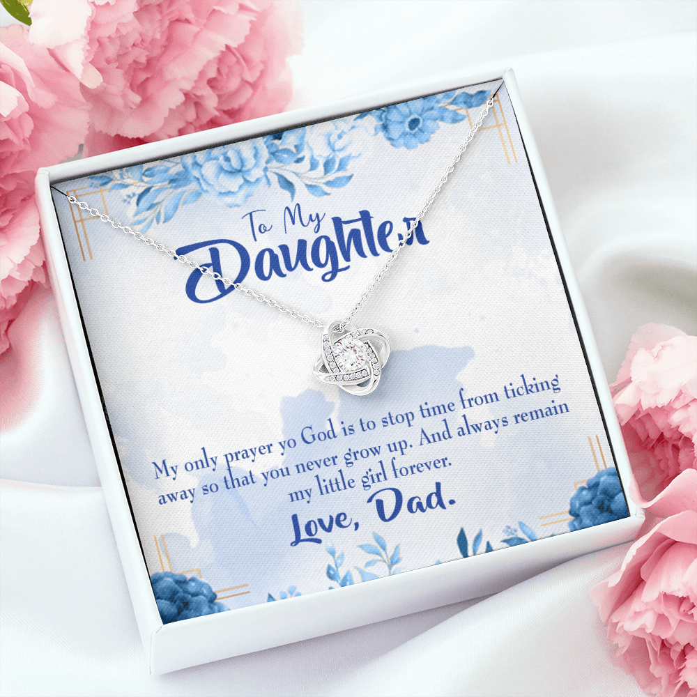 To My Daughter My Little Girl From Dad Infinity Knot Necklace Message Card-Express Your Love Gifts