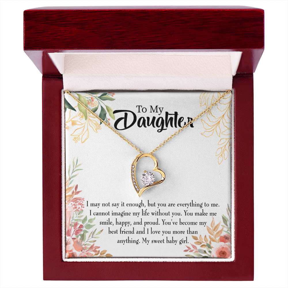 To My Daughter My Sweet Baby Girl Forever Necklace w Message Card-Express Your Love Gifts