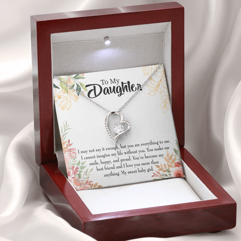 To My Daughter My Sweet Baby Girl Forever Necklace w Message Card-Express Your Love Gifts