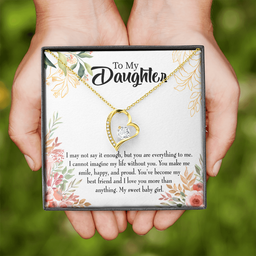 To My Daughter My Sweet Baby Girl Forever Necklace w Message Card-Express Your Love Gifts