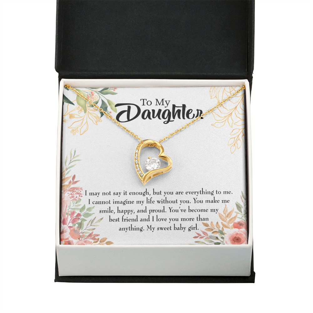 To My Daughter My Sweet Baby Girl Forever Necklace w Message Card-Express Your Love Gifts