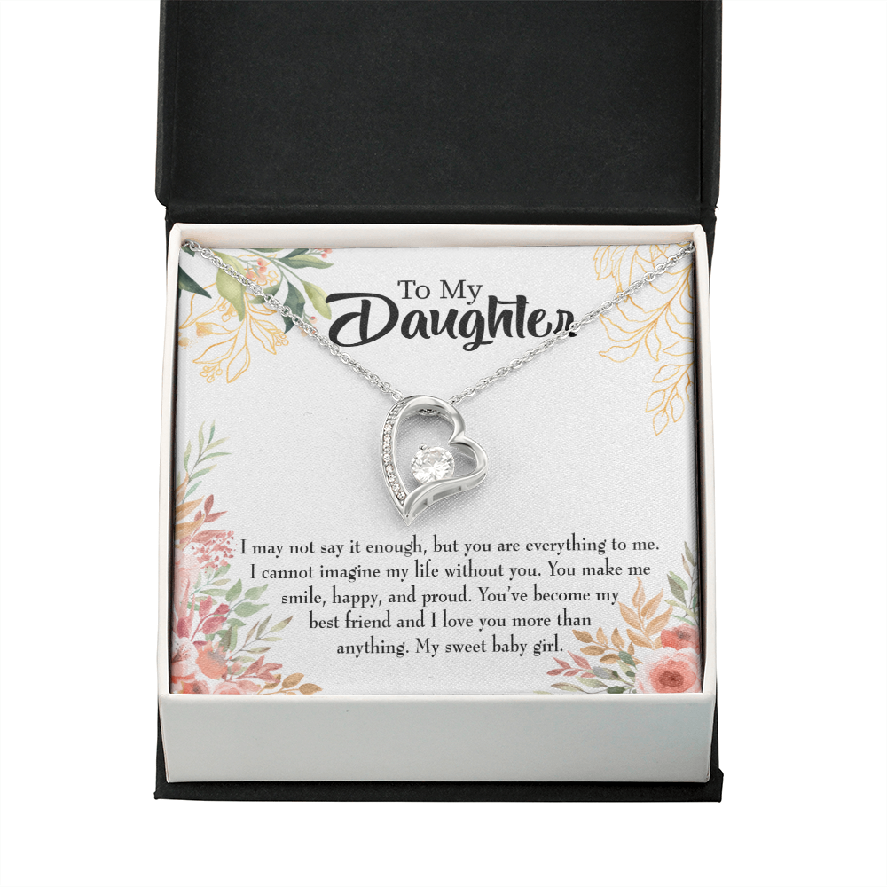 To My Daughter My Sweet Baby Girl Forever Necklace w Message Card-Express Your Love Gifts