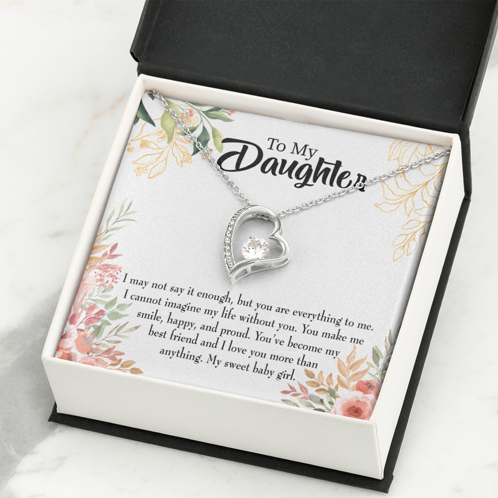 To My Daughter My Sweet Baby Girl Forever Necklace w Message Card-Express Your Love Gifts