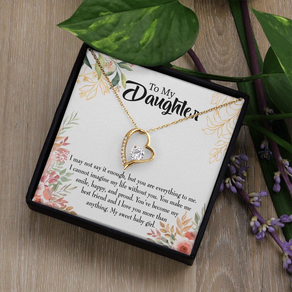 To My Daughter My Sweet Baby Girl Forever Necklace w Message Card-Express Your Love Gifts