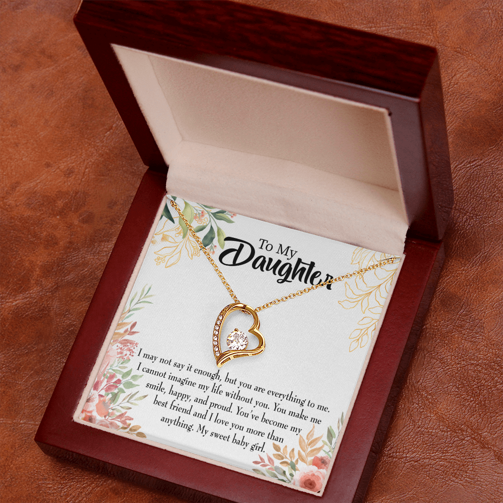 To My Daughter My Sweet Baby Girl Forever Necklace w Message Card-Express Your Love Gifts