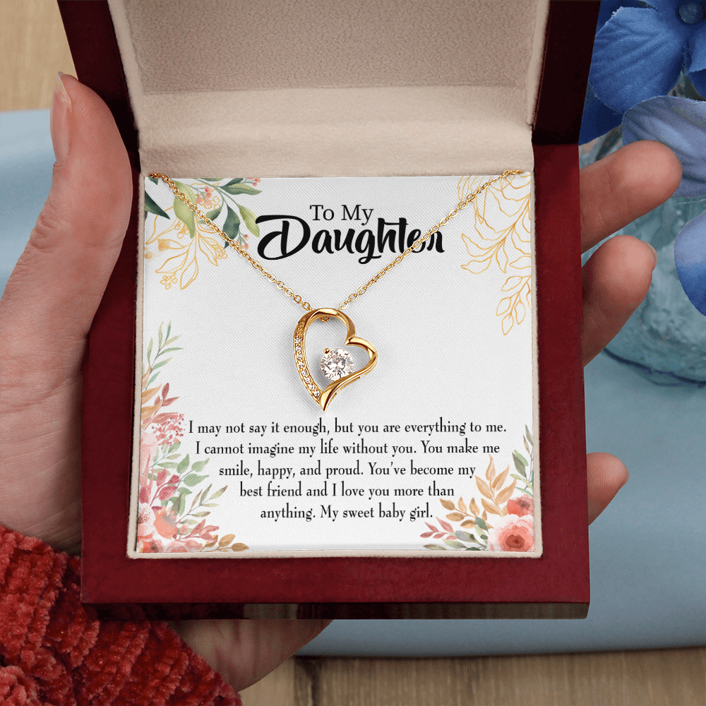 To My Daughter My Sweet Baby Girl Forever Necklace w Message Card-Express Your Love Gifts