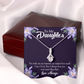 To My Daughter My Treasure Alluring Ribbon Necklace Message Card-Express Your Love Gifts