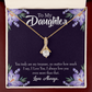 To My Daughter My Treasure Alluring Ribbon Necklace Message Card-Express Your Love Gifts