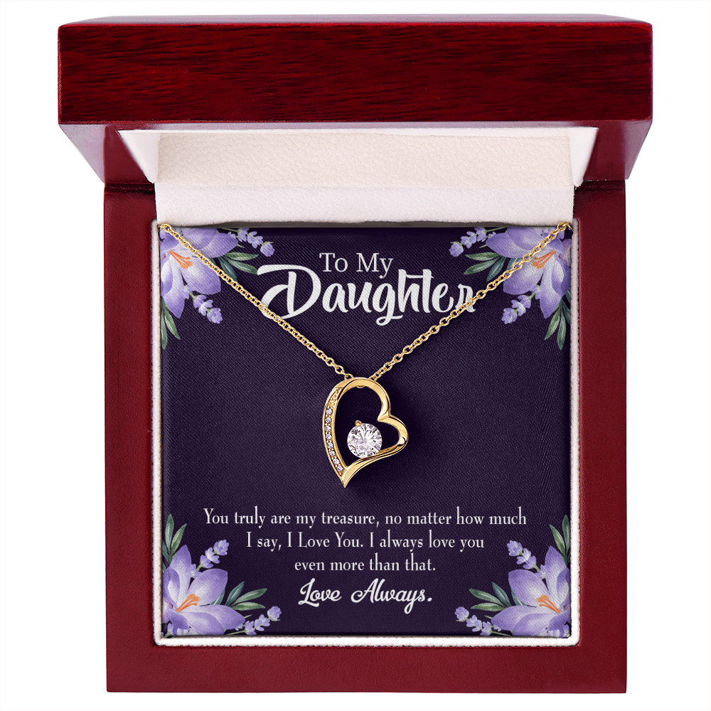 To My Daughter My Treasure Forever Necklace w Message Card-Express Your Love Gifts