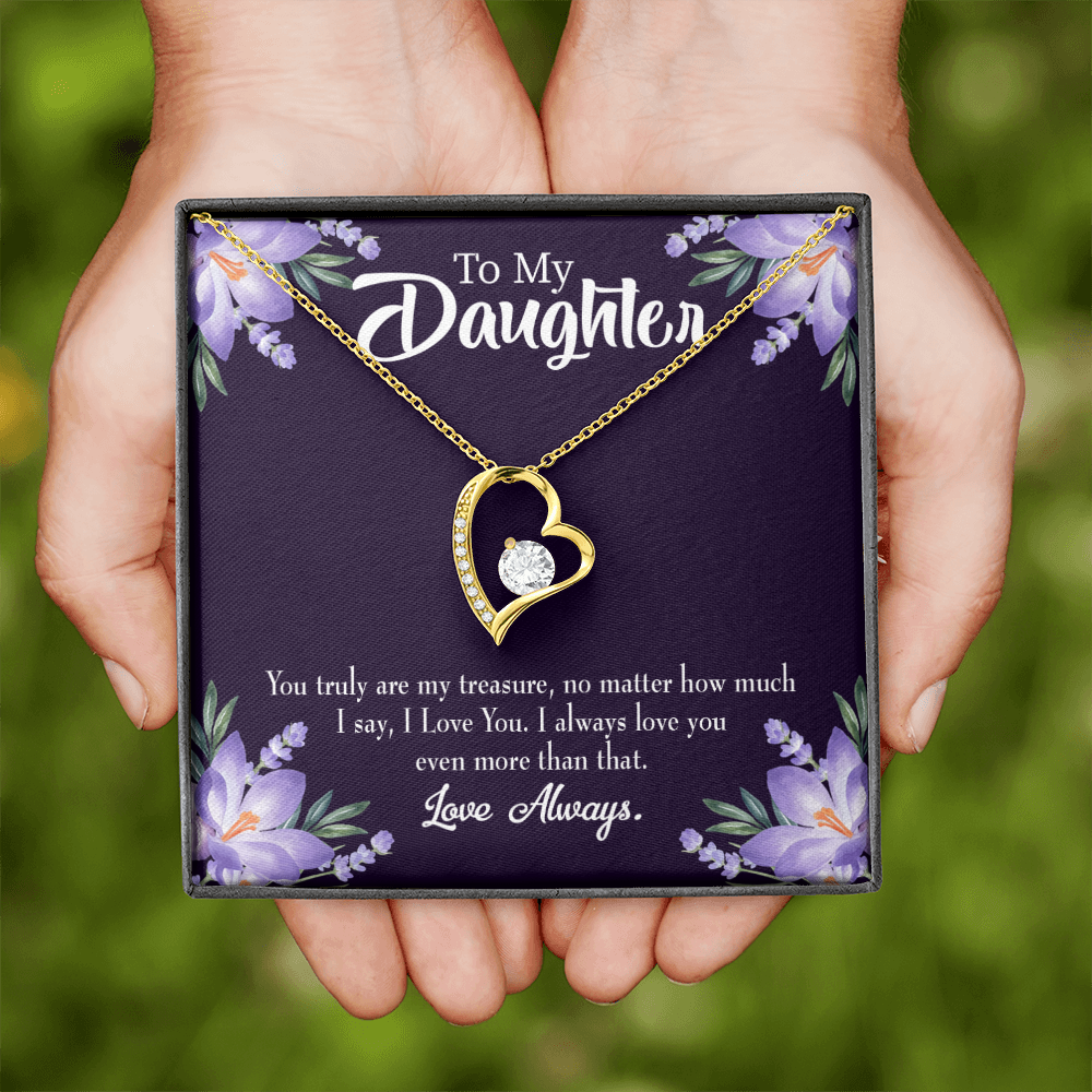 To My Daughter My Treasure Forever Necklace w Message Card-Express Your Love Gifts