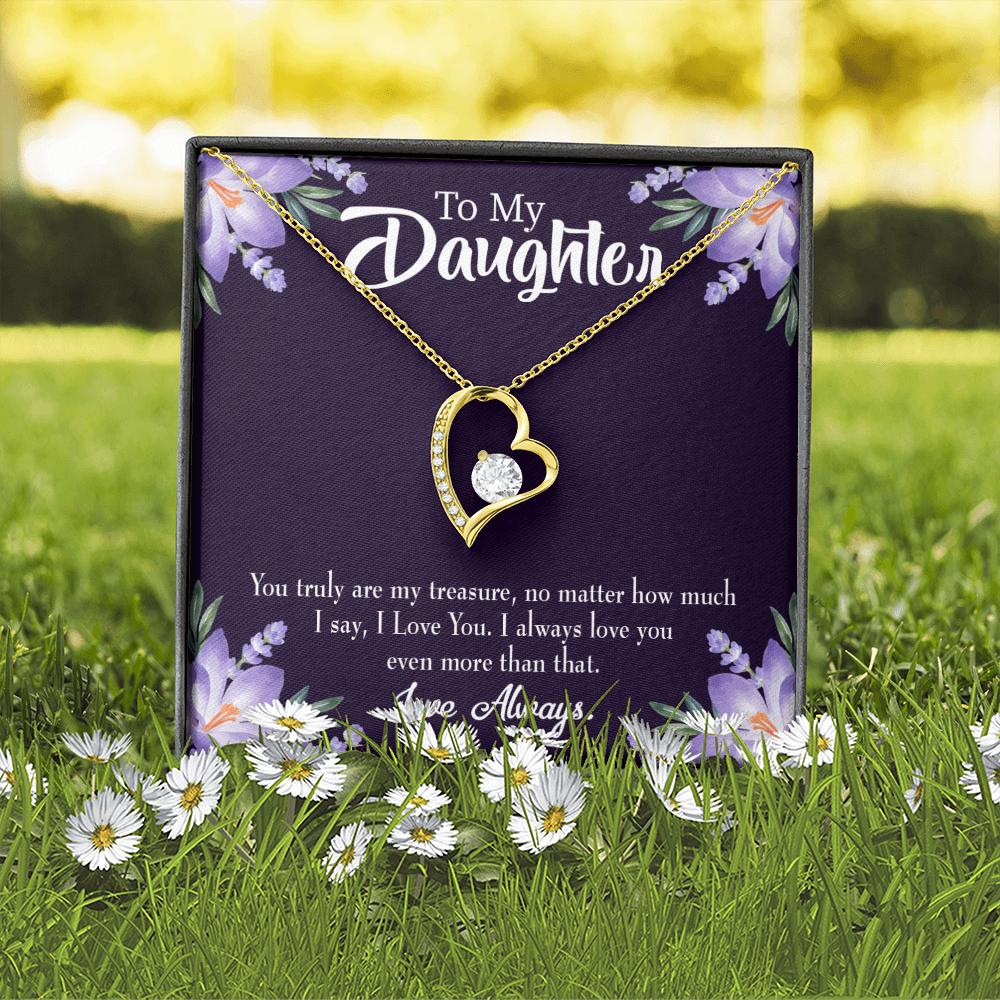 To My Daughter My Treasure Forever Necklace w Message Card-Express Your Love Gifts