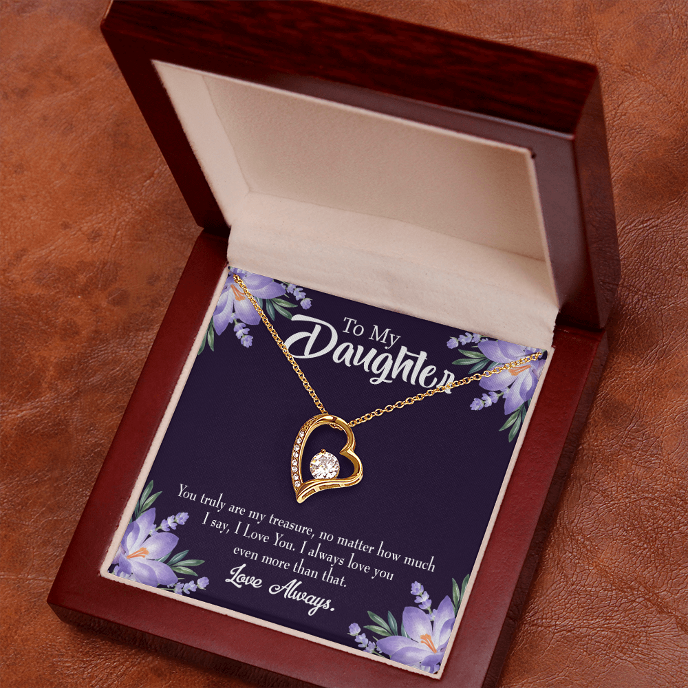 To My Daughter My Treasure Forever Necklace w Message Card-Express Your Love Gifts