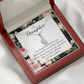 To My Daughter Never Forget From Dad Alluring Ribbon Necklace Message Card-Express Your Love Gifts