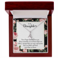 To My Daughter Never Forget From Dad Alluring Ribbon Necklace Message Card-Express Your Love Gifts