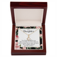 To My Daughter Never Forget From Dad Alluring Ribbon Necklace Message Card-Express Your Love Gifts