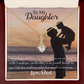 To My Daughter Never Forget From Dad Dark Alluring Ribbon Necklace Message Card-Express Your Love Gifts