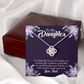 To My Daughter Never Forget From Dad Dark Infinity Knot Necklace Message Card-Express Your Love Gifts